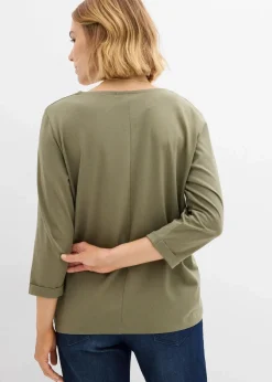 bonprix Shirts & Tops|Nachhaltigere Materialien|Shirt aus reiner Baumwolle oliv
