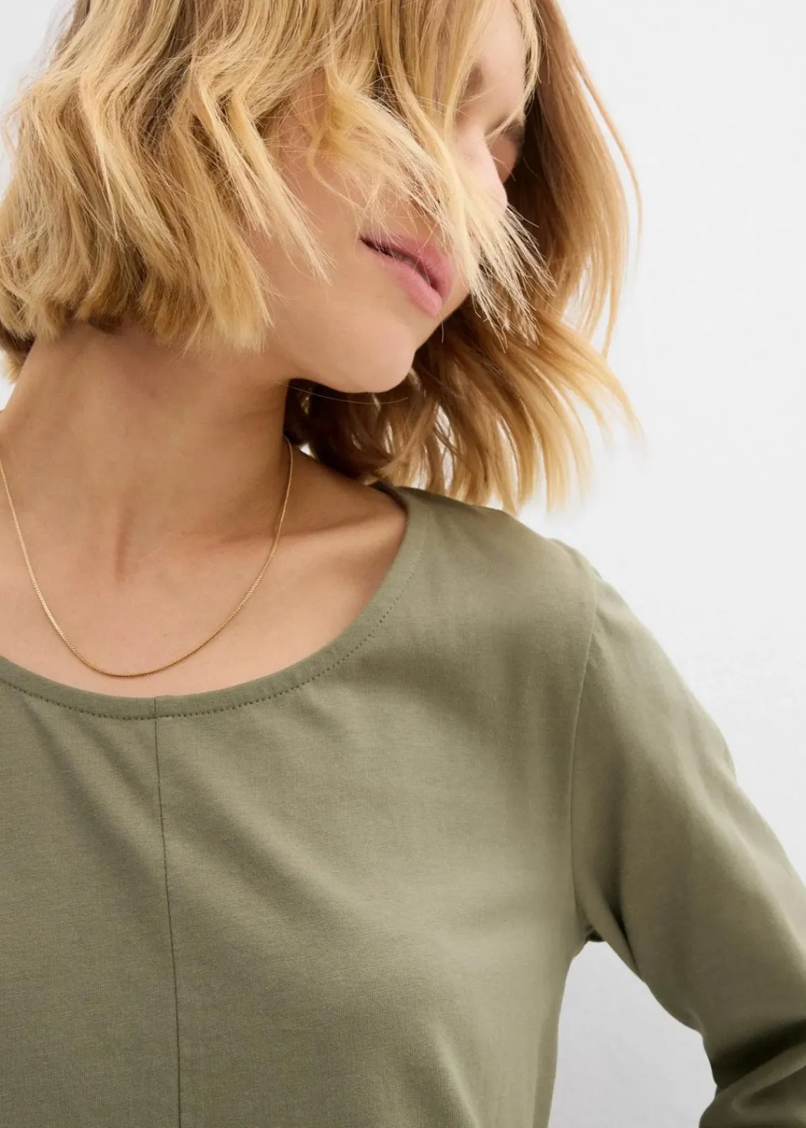 bonprix Shirts & Tops|Nachhaltigere Materialien|Shirt aus reiner Baumwolle oliv