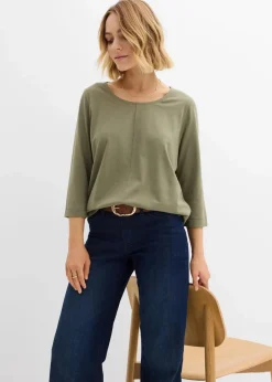 bonprix Shirts & Tops|Nachhaltigere Materialien|Shirt aus reiner Baumwolle oliv