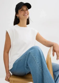 bonprix Nachhaltigere Materialien|Shirts & Tops|Shirt aus reiner Bio-Baumwolle wollweiß