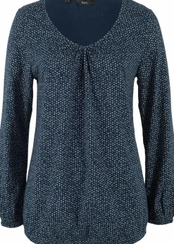 bonprix Shirts & Tops|Shirt aus reiner Bio-Baumwolle dunkelblau bedruckt