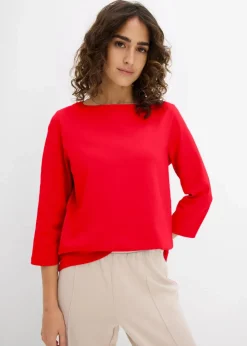 bonprix Bekleidung·Röcke|Basics|Shirt aus reiner schwerer Bio-Baumwolle lavarot