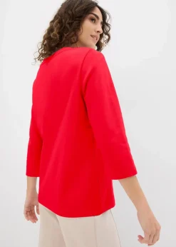 bonprix Bekleidung·Röcke|Basics|Shirt aus reiner schwerer Bio-Baumwolle lavarot