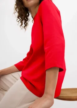 bonprix Bekleidung·Röcke|Basics|Shirt aus reiner schwerer Bio-Baumwolle lavarot