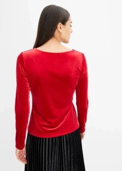 bonprix Shirts & Tops|Shirt aus softem Samt chillirot