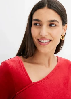 bonprix Shirts & Tops|Shirt aus softem Samt chillirot