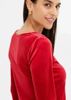 bonprix Shirts & Tops|Shirt aus softem Samt chillirot