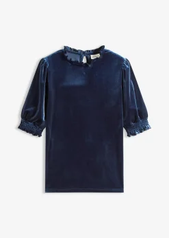bonprix Shirts & Tops|Shirt aus softem Samt dunkelblau