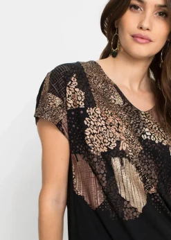 bonprix Nachhaltigere Materialien|Shirts & Tops|Shirt aus softem Viskose-Mix schwarz graphisch bedruckt