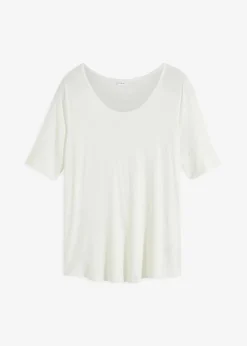 bonprix Shirts & Tops|Basics|Shirt aus softem Viskose-Mix wollweiß