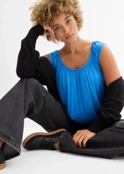 bonprix Shirts & Tops|Shirt aus softem Viskose-Mix gletscherblau