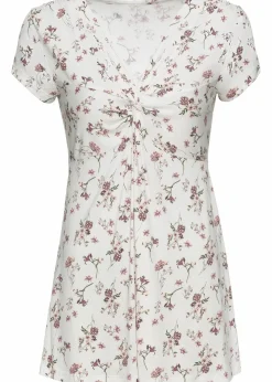 bonprix Nachhaltigere Materialien|Shirts & Tops|Shirt aus Viskose-Mix weiß geblümt