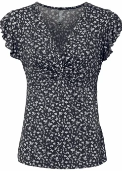 bonprix Shirts & Tops|Nachhaltigere Materialien|Shirt aus Viskose-Mix schwarz/weiß geblümt