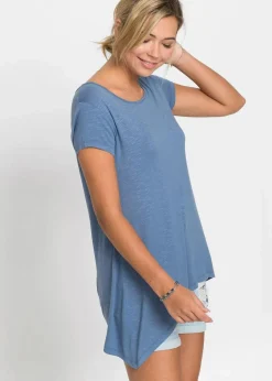 bonprix Nachhaltigere Materialien|Shirts & Tops|Shirt in asymmetrischer Länge jeansblau