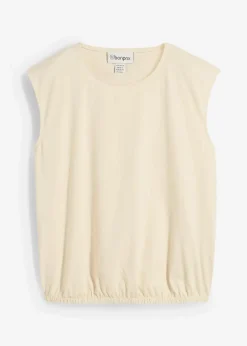 bonprix Shirts & Tops|Shirt mit elastischem Bündchen natur