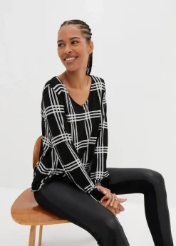 Shirt mit elastischem Saum, langarm|bonprix Clearance