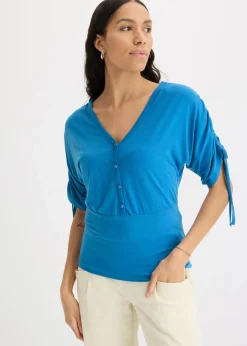 bonprix Shirts & Tops|Shirt mit Knopfleiste gletscherblau