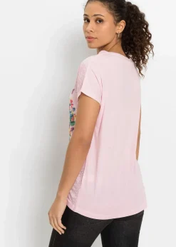 bonprix Shirts & Tops|Shirt mit Schmetterlingsdruck rosa bedruckt