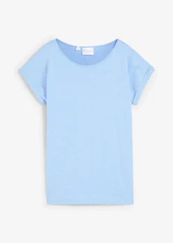 bonprix Shirts & Tops|Premium|Shirt mit Seidenanteil mittelblau