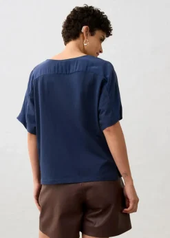 Shirt mit Seidenanteil und Webeinsatz|bonprix Hot