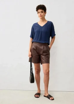 Shirt mit Seidenanteil und Webeinsatz|bonprix Hot