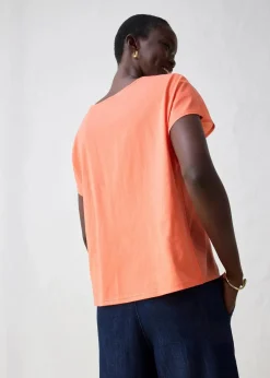 Shirt mit Seidenanteil und Webeinsatz|bonprix