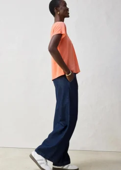 Shirt mit Seidenanteil und Webeinsatz|bonprix