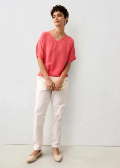 Shirt mit Seidenanteil und Webeinsatz|bonprix Discount