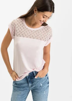 Shirt mit Spitze|bonprix