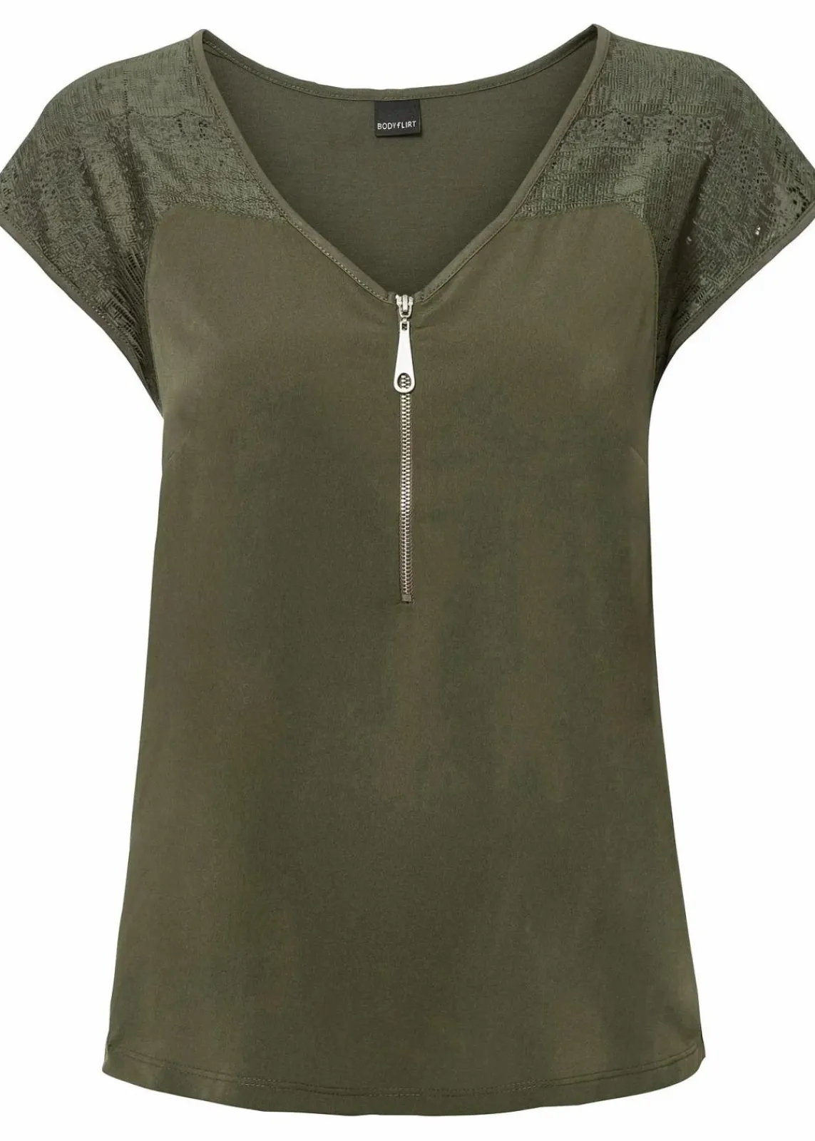 Shirt mit Spitzeneinsatz|bonprix Online