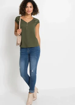 Shirt mit Spitzeneinsatz|bonprix Online