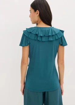 Shirt mit Volants aus softem Modal-Mix|bonprix Clearance