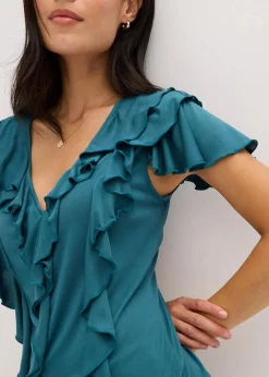 Shirt mit Volants aus softem Modal-Mix|bonprix Clearance