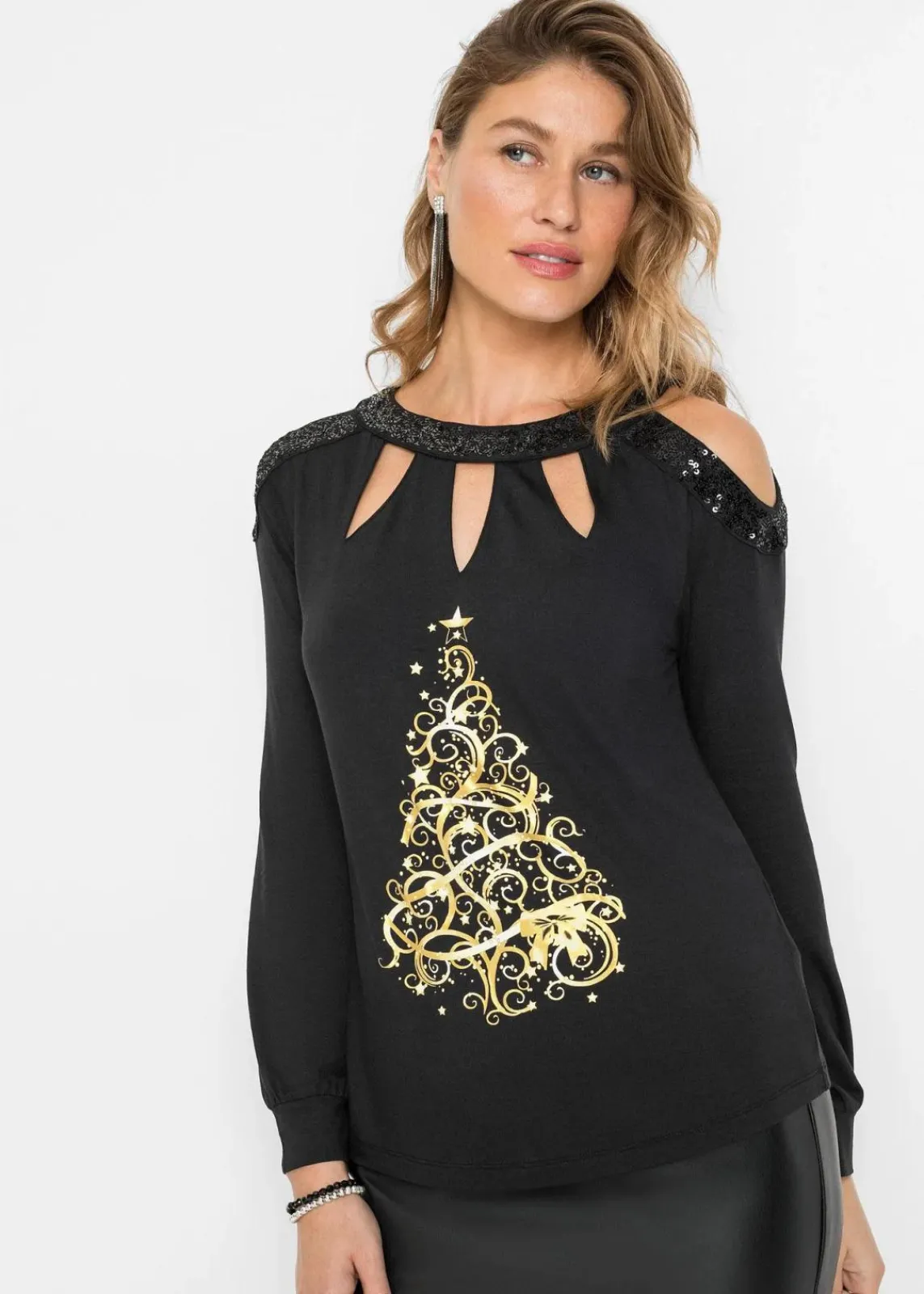 Shirt mit Weihnachtsmotiv|BODYFLIRT boutique New