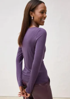 bonprix Premium|Shirts & Tops|Shirt mit Wolle pflaume