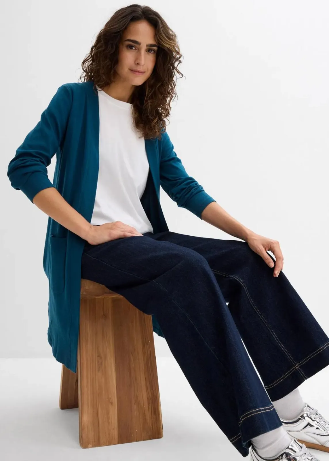 bonprix Shirts & Tops|Basics|Shirtjacke blaupetrol