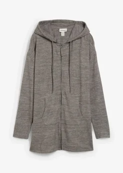 bonprix Bekleidung·Umstandsmode|Strickmode|Shirtjacke in Strickoptik aus Viskose-Mix anthrazit meliert