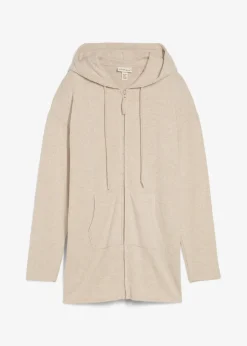 bonprix Bekleidung·Umstandsmode|Strickmode|Shirtjacke in Strickoptik aus Viskose-Mix hellsand meliert