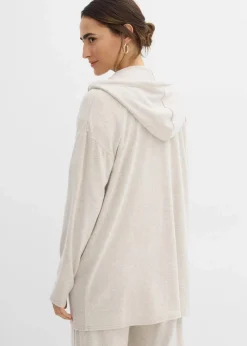 bonprix Bekleidung·Umstandsmode|Strickmode|Shirtjacke in Strickoptik aus Viskose-Mix hellsand meliert