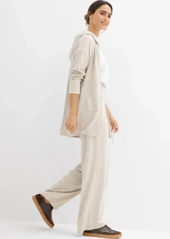 bonprix Bekleidung·Umstandsmode|Strickmode|Shirtjacke in Strickoptik aus Viskose-Mix hellsand meliert