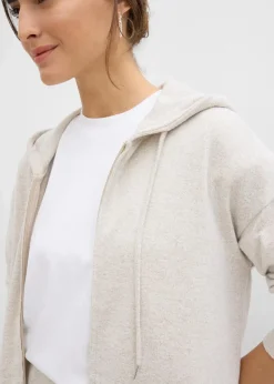 bonprix Bekleidung·Umstandsmode|Strickmode|Shirtjacke in Strickoptik aus Viskose-Mix hellsand meliert