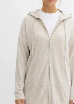 bonprix Bekleidung·Umstandsmode|Strickmode|Shirtjacke in Strickoptik aus Viskose-Mix hellsand meliert