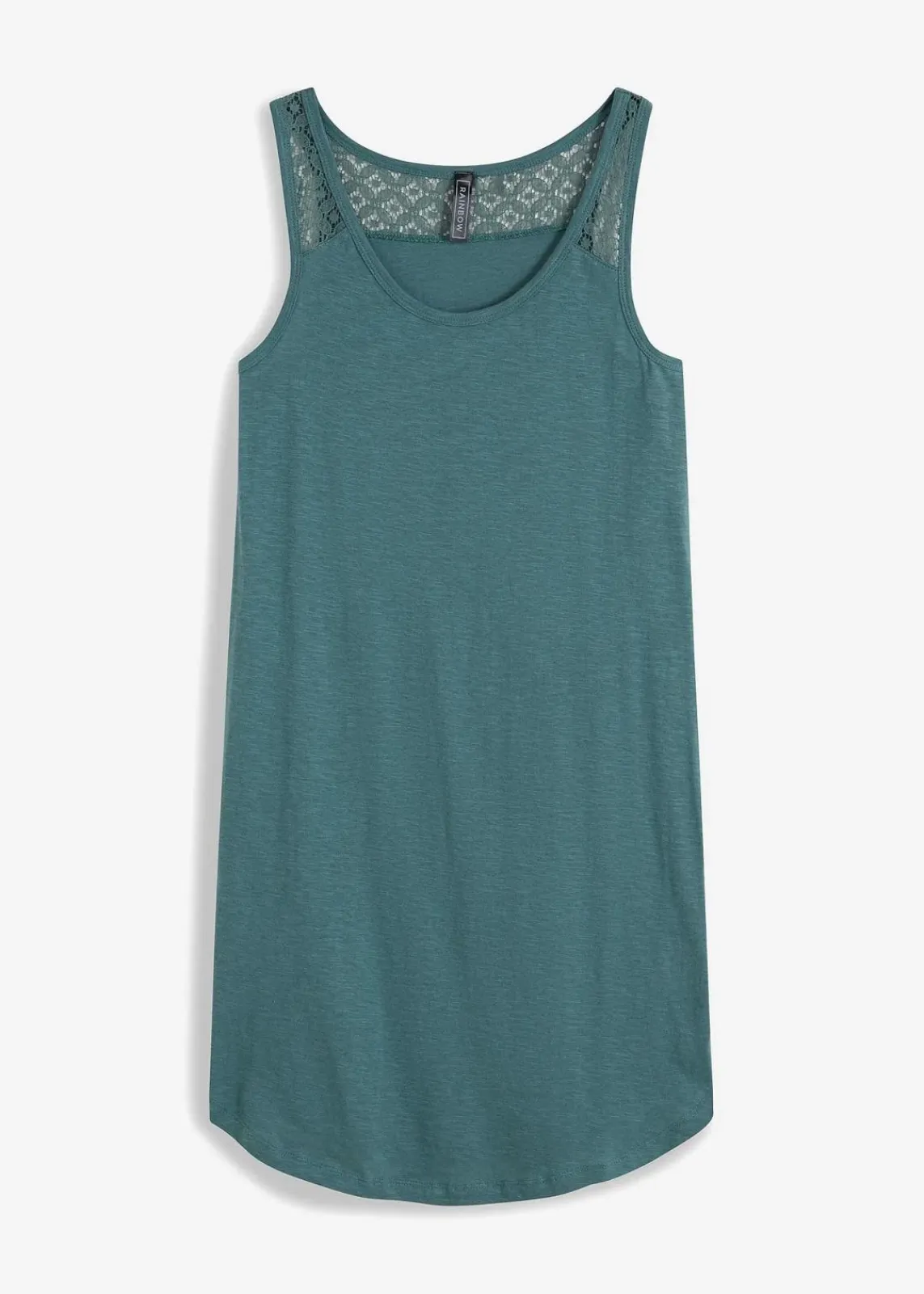 bonprix Bekleidung·Pullover & Strickjacken|Kleider|Shirtkleid aus Baumwolle mit Spitze graugrün