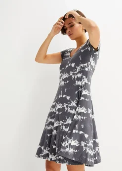 bonprix Nachhaltigere Materialien|Kleider|Shirtkleid aus fließender Viskose schiefergrau bedruckt