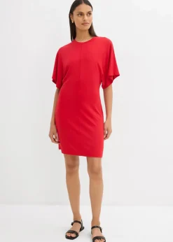 bonprix Kleider|Shirtkleid aus softem Punto di Roma salsarot