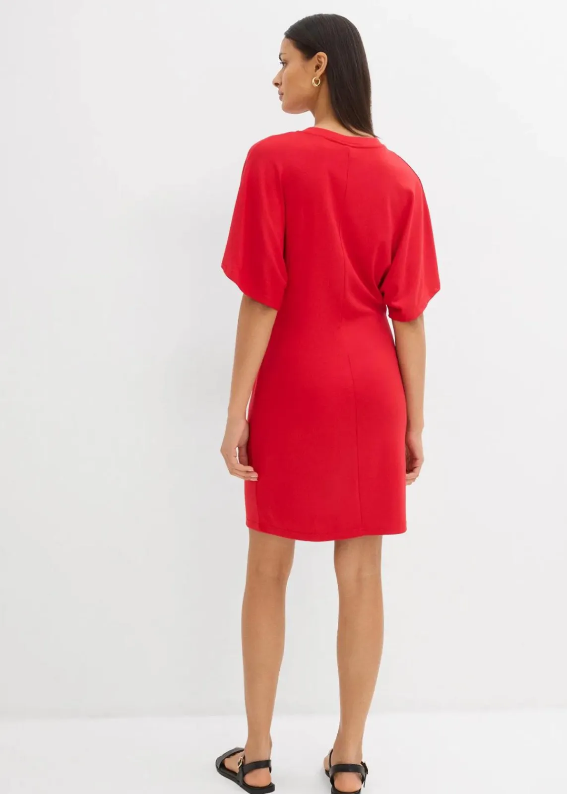 bonprix Kleider|Shirtkleid aus softem Punto di Roma salsarot