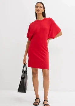 bonprix Kleider|Shirtkleid aus softem Punto di Roma salsarot