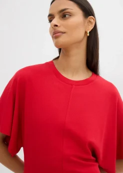 bonprix Kleider|Shirtkleid aus softem Punto di Roma salsarot