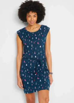 Shirtkleid mit Flügelärmeln und Druck|bonprix