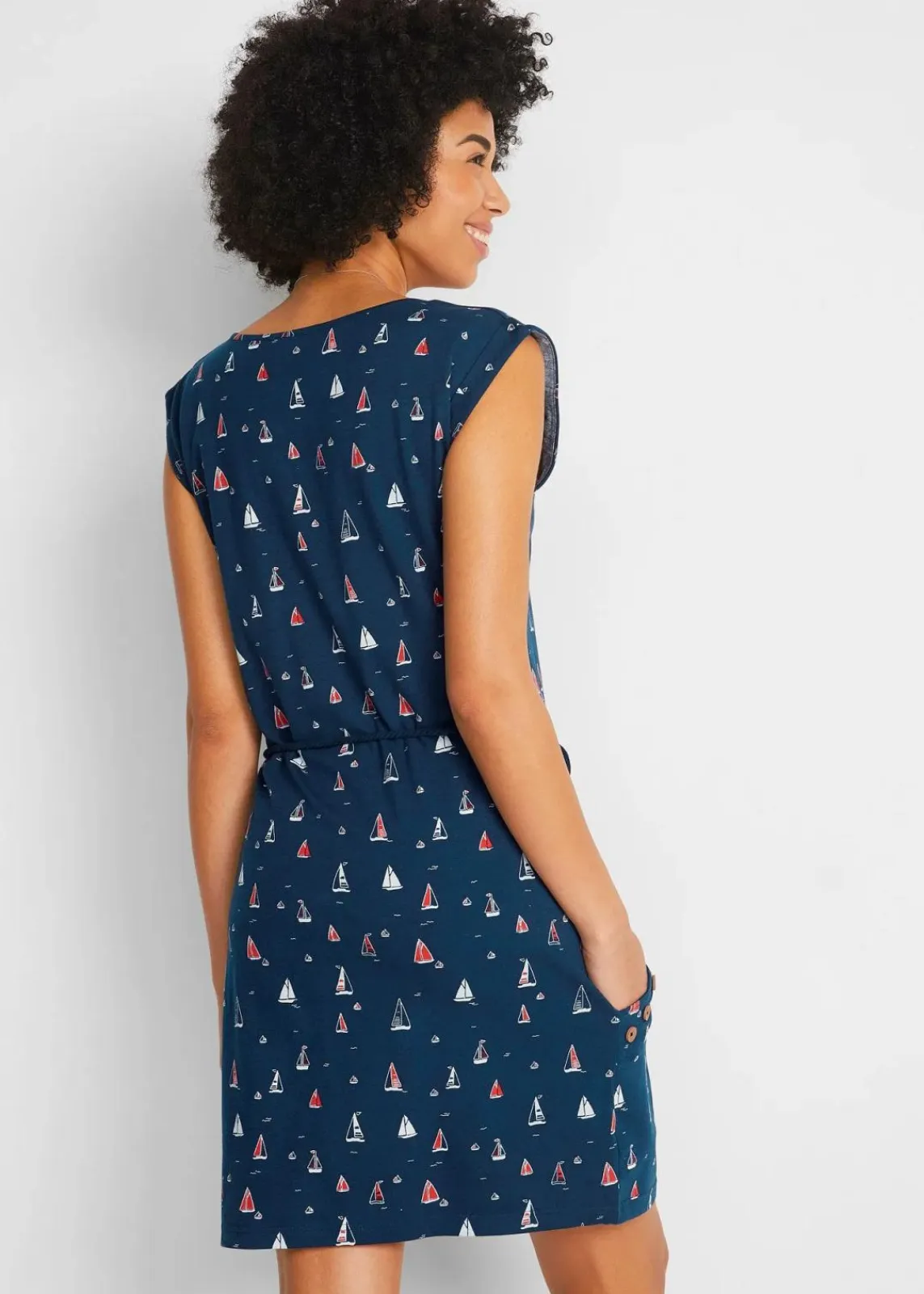 Shirtkleid mit Flügelärmeln und Druck|bonprix